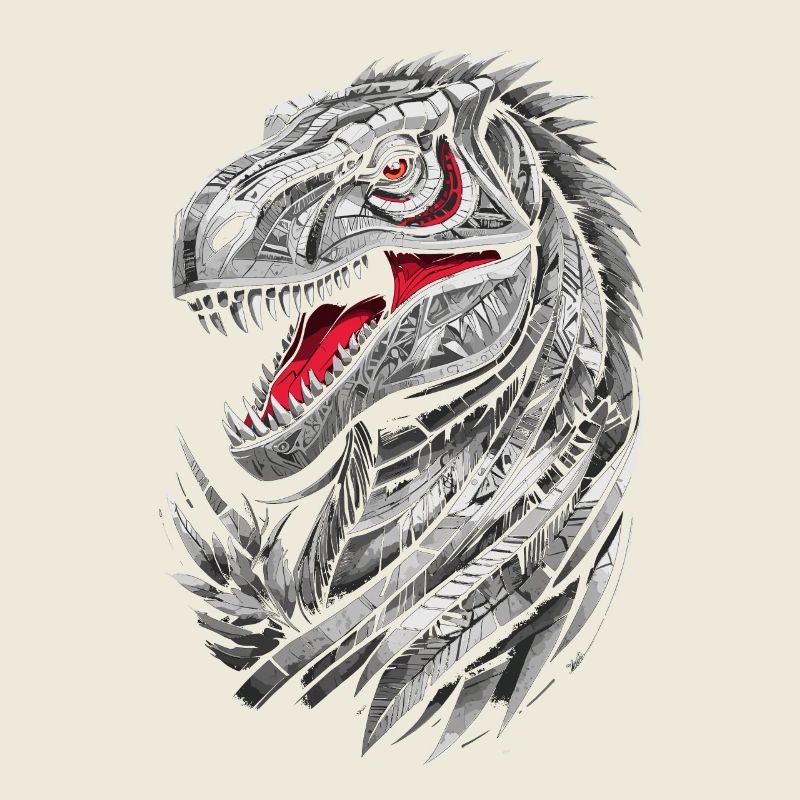 Geometric T-rex Dinosaur