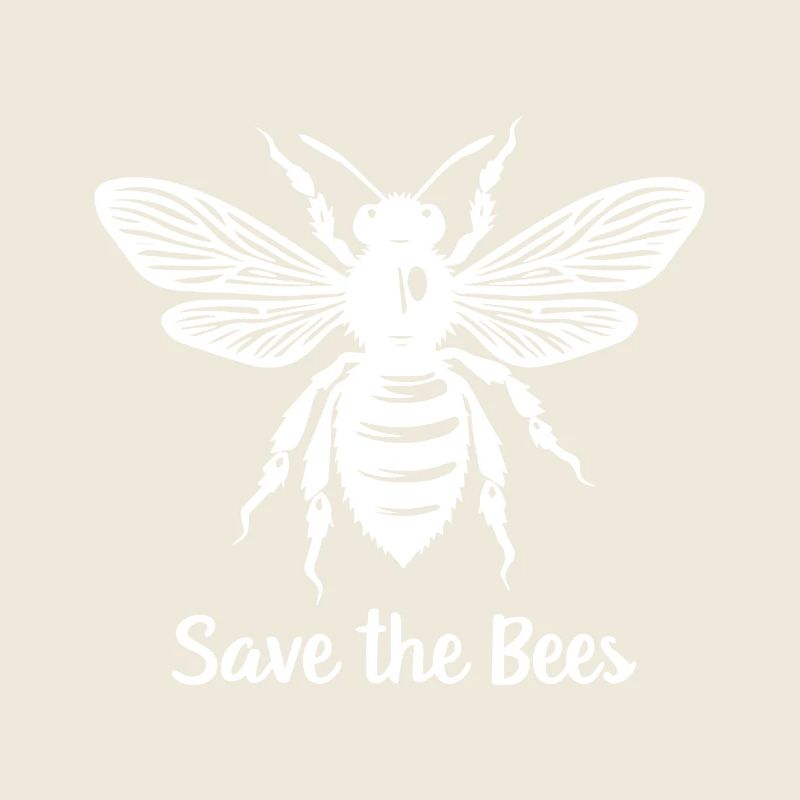 RETTET DIE BIENEN (HELLES TEXTDESIGN)
