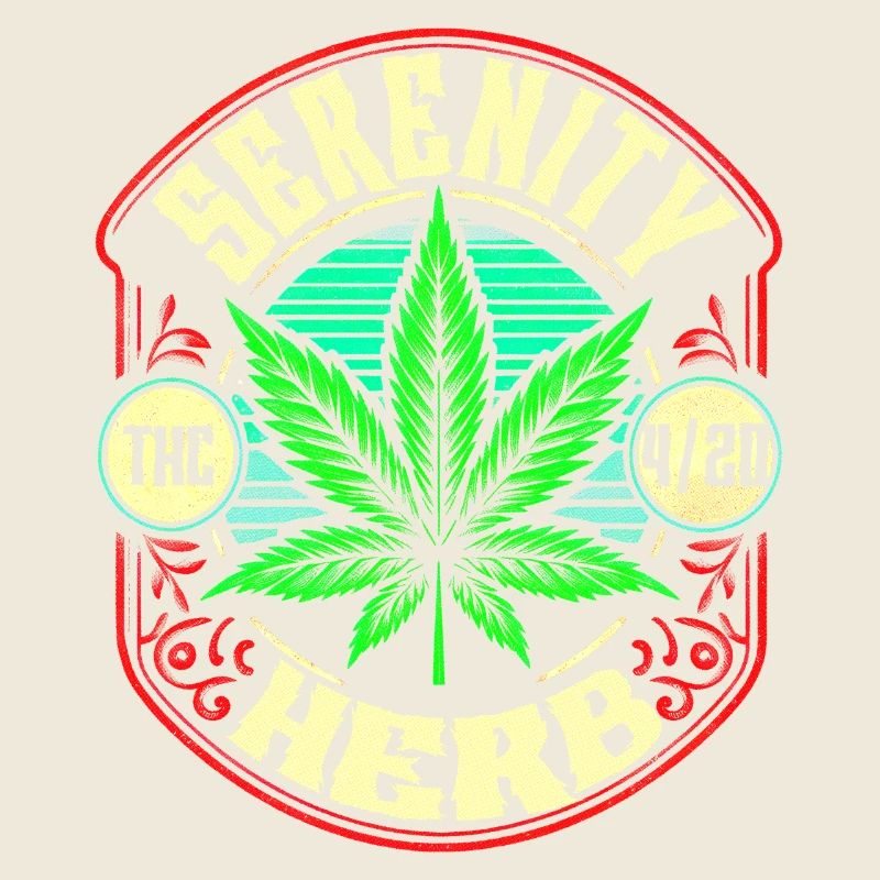 Serenity Herb 4/20 THC Retro Vintage Cannabis