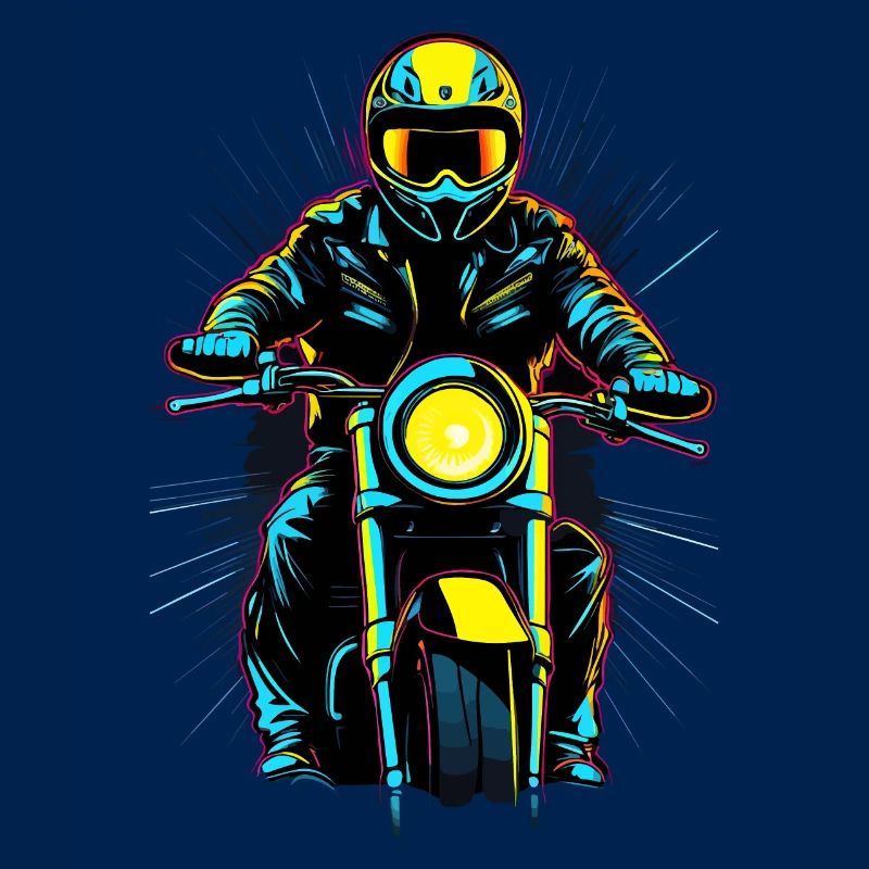 Neon-Motorradfahrer