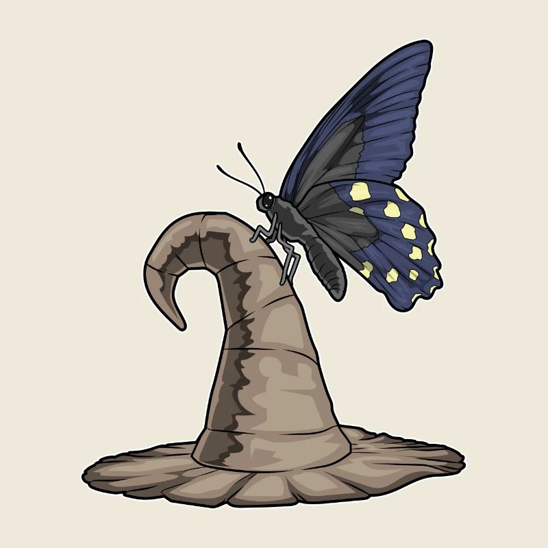 Chapeau de sorcière papillon