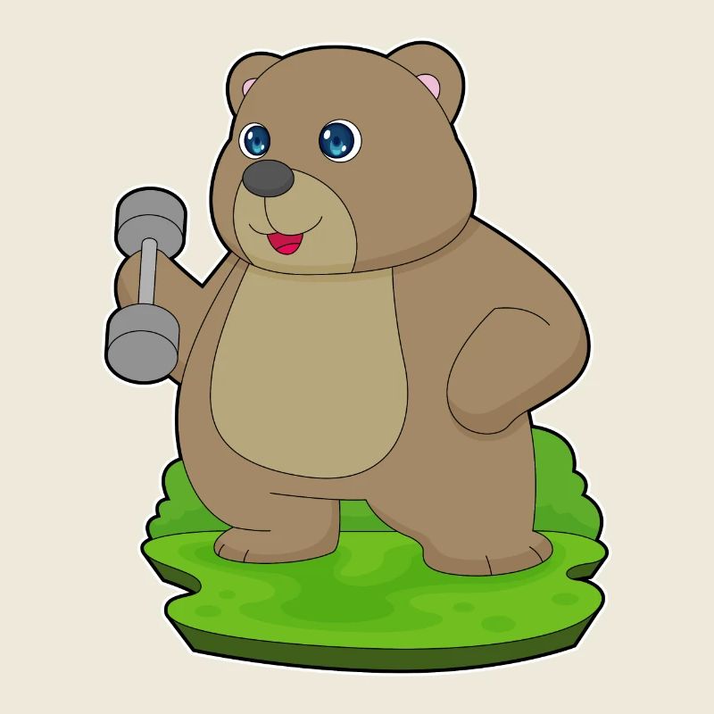Bear Bodybuilder Dumbbell Bodybuilding