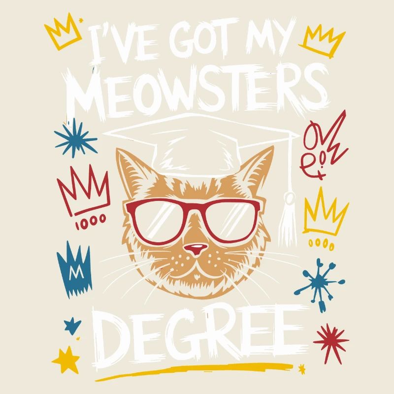 Conception de chat amusante pour les universitaires