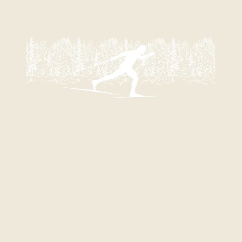 Ski Silhouette dans la forêt hivernale Ski