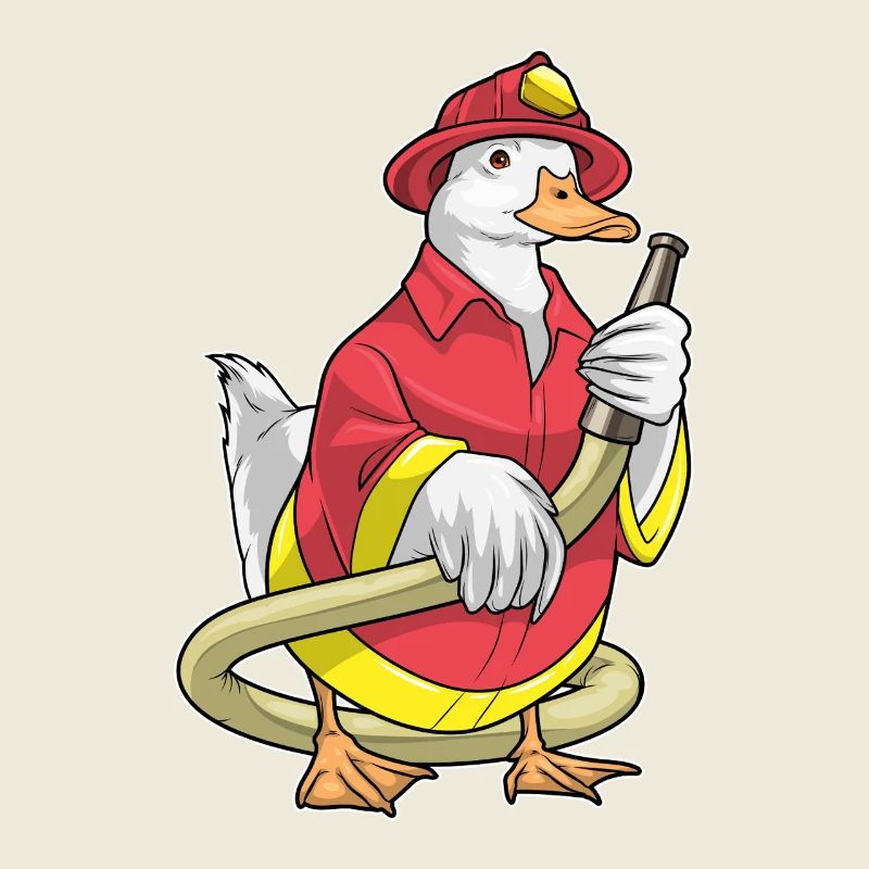 Duck Firefighter Fire Hose Fire Brigade