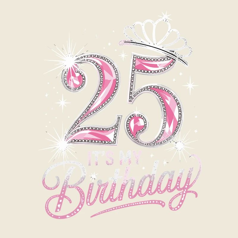 25th Birthday Crown Glitter