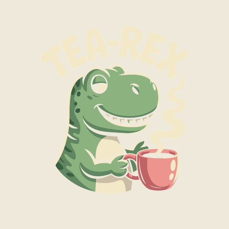 Lustiges Tee Design mit Tea rex