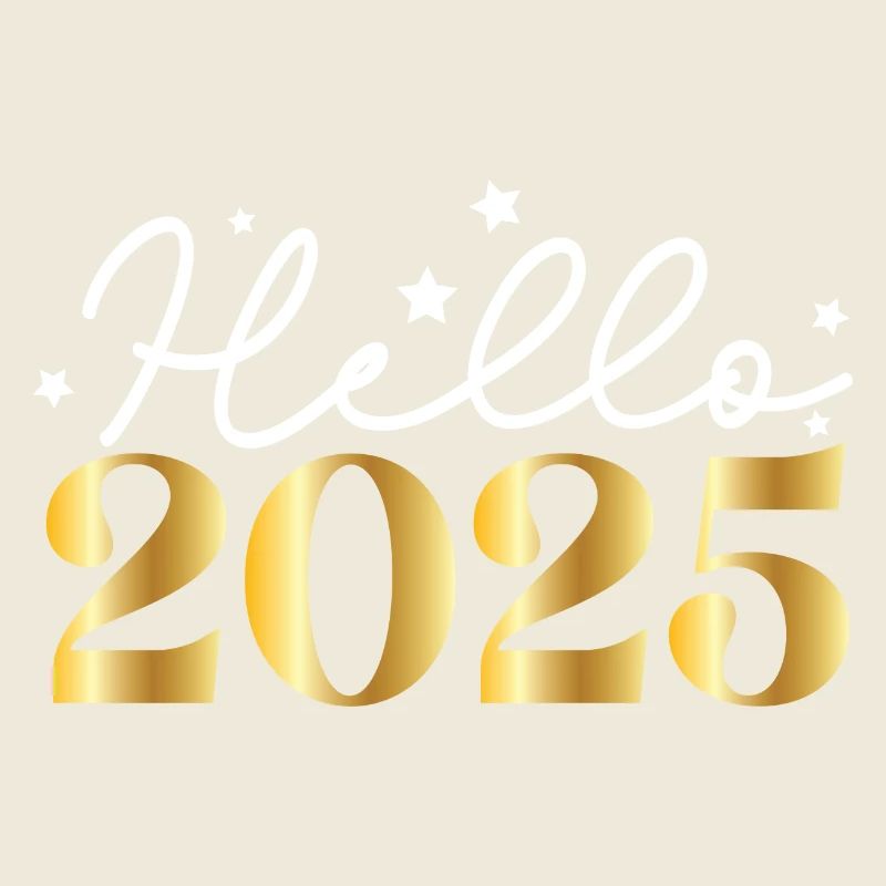 Hello 2025 – Fun New Year's Eve design with stars