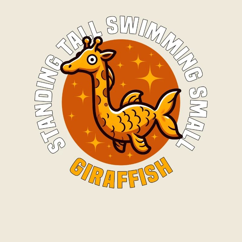 STEHEND HOCH SCHWIMMEND KLEIN - GIRAFFE UND FISCH