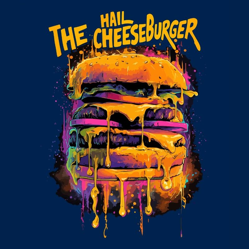 Trippy Hail the Cheeseburger Graffiti Street Style