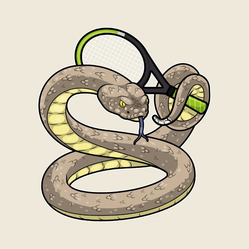 Raquette de tennis serpent