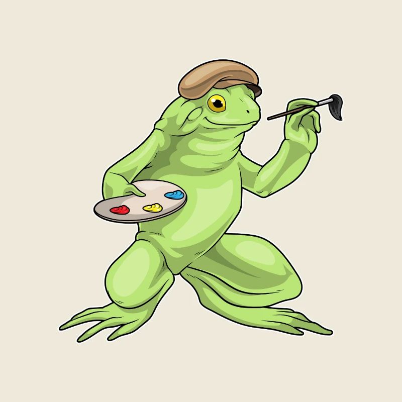 Frosch Maler Pinsel Malen