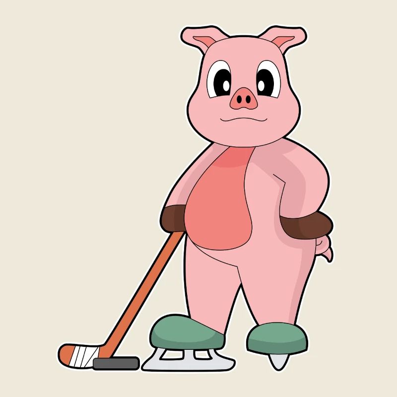 Schwein Eishockey Eishockeyschläger