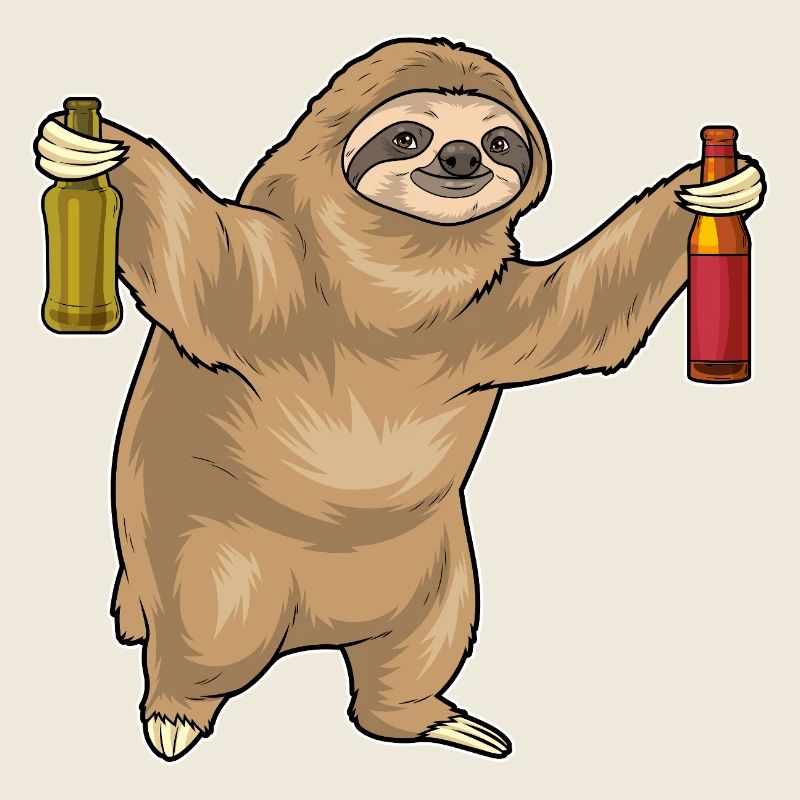 Faultier Flasche Bier