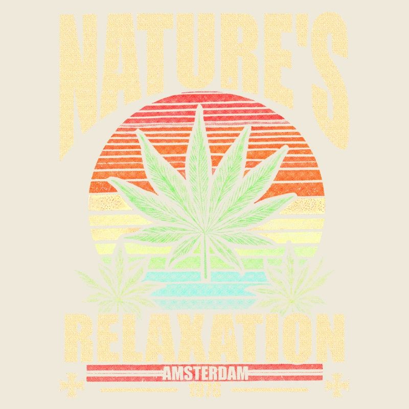 Nature's Relaxation 1976 Retro Cannabis Leaf