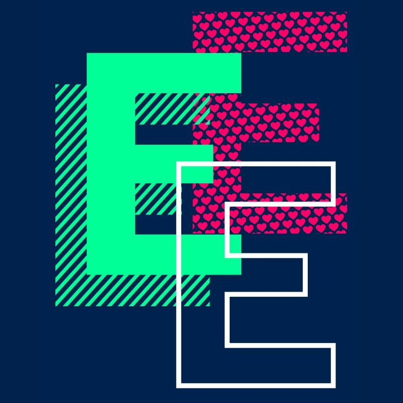 Anfangsbuchstabe E Design Geschenk