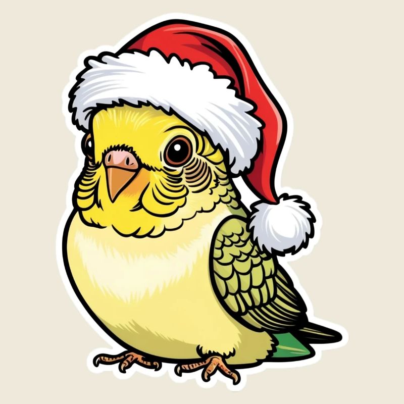 Perruche Noël Mignon Chapeau de bande dessinée