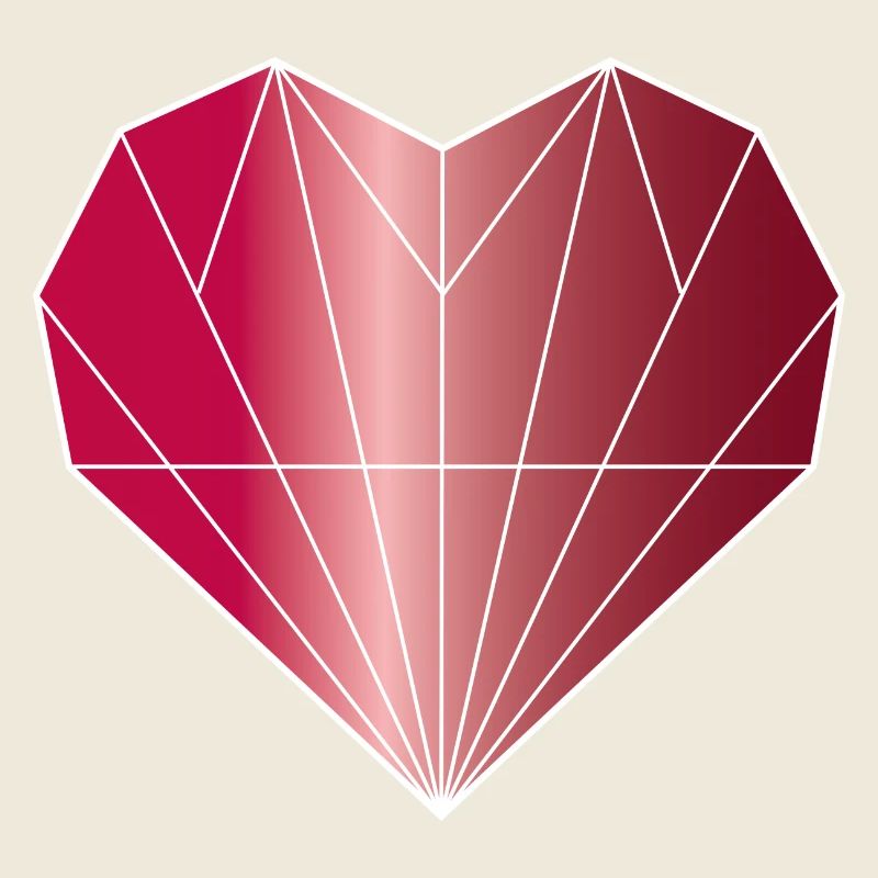 Heart Diamond Ruby Red