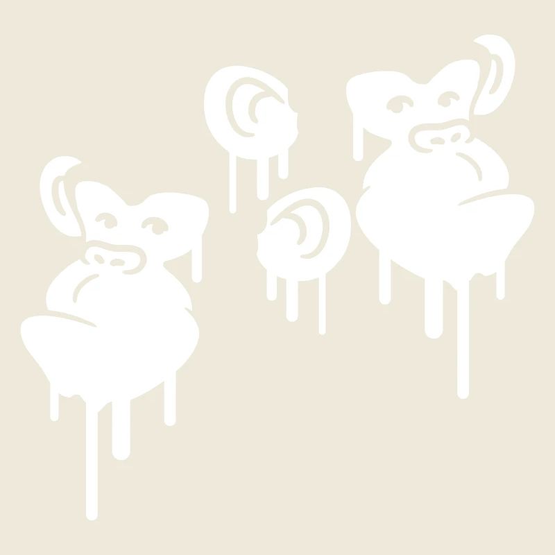 Graffiti Drop Monkey Heads Spray Faces Team