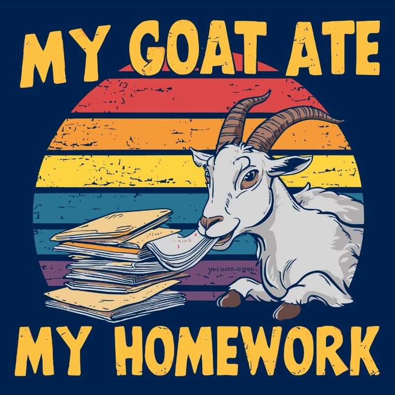 Goat humor – goat eats homework