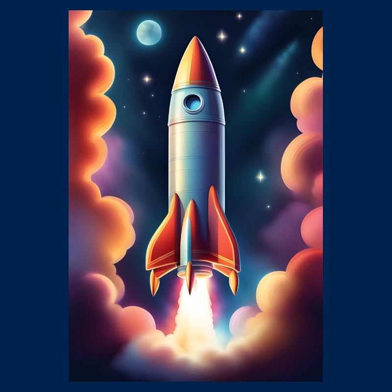 Fusée volant dans l’espace