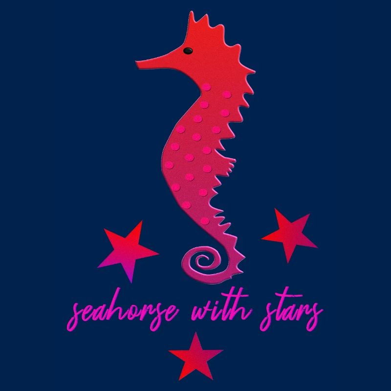 rotes Seepferdchen mit Sternchen pink