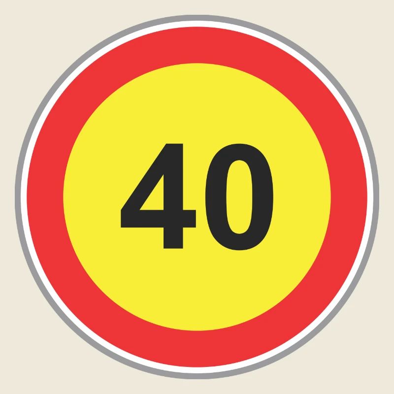 Signe de la route 40 jaune