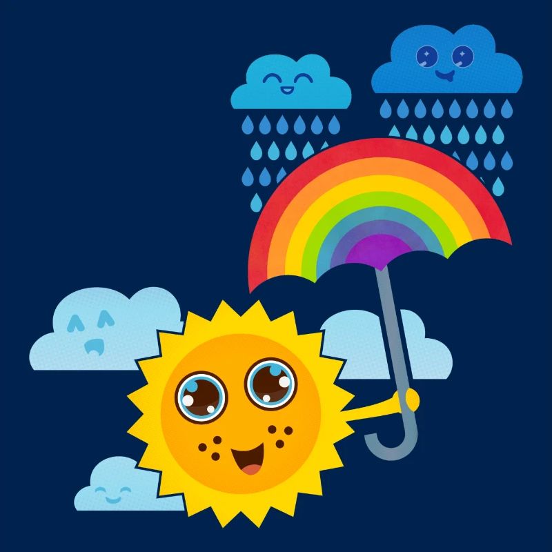 Sonne & Regenbogen-Schirm