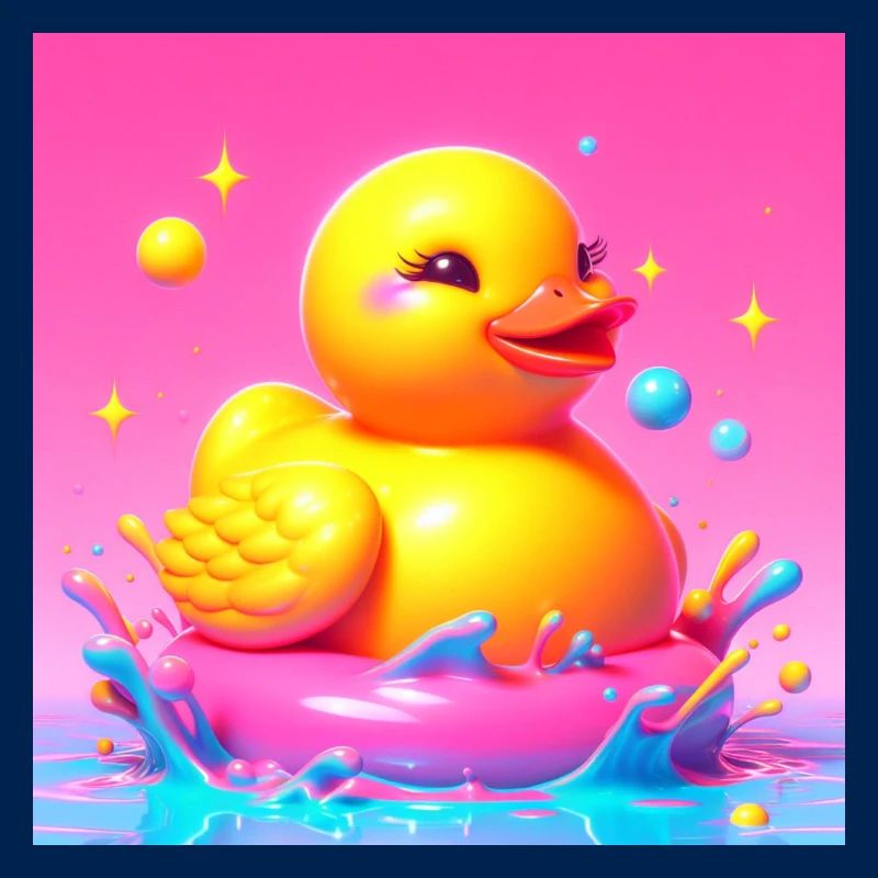Bath Duck 3D Hyperrealistic in Risography