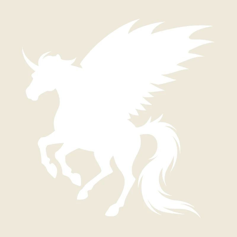 Licorne démone - Silhouette avec des ailes