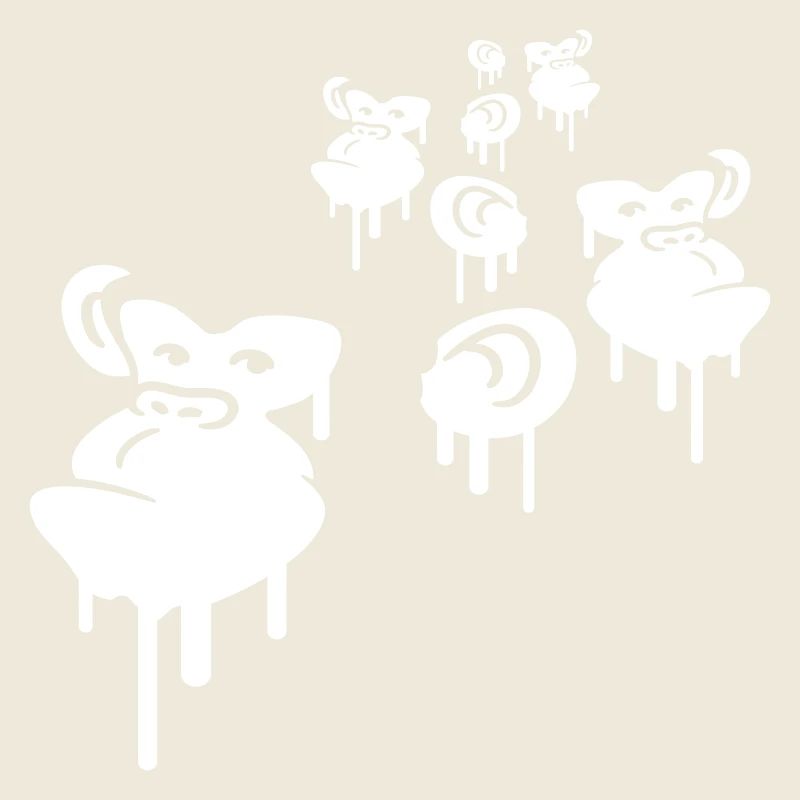 Graffiti Drop Monkey Heads Spray Faces Team