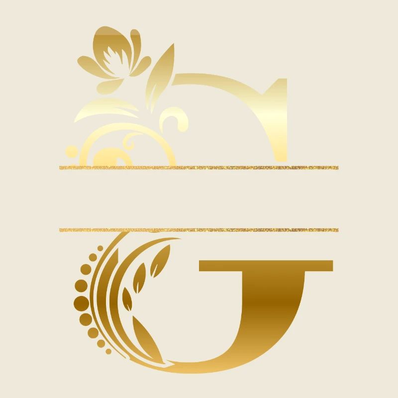 Personalisierter vergoldeter Blumenbuchstabe g - Geschenkidee