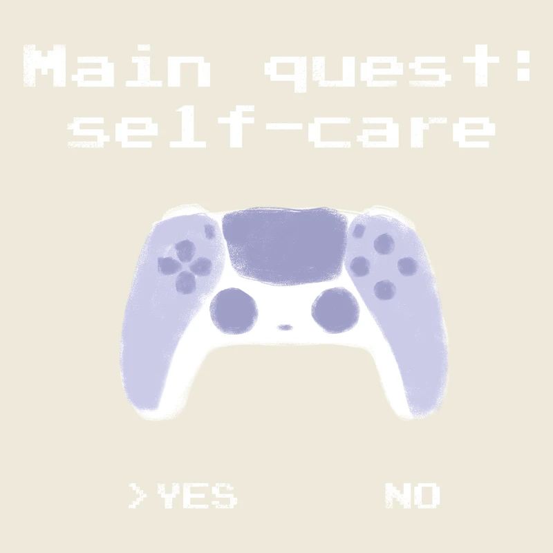 Main Quest Self-Care: retro design with controller