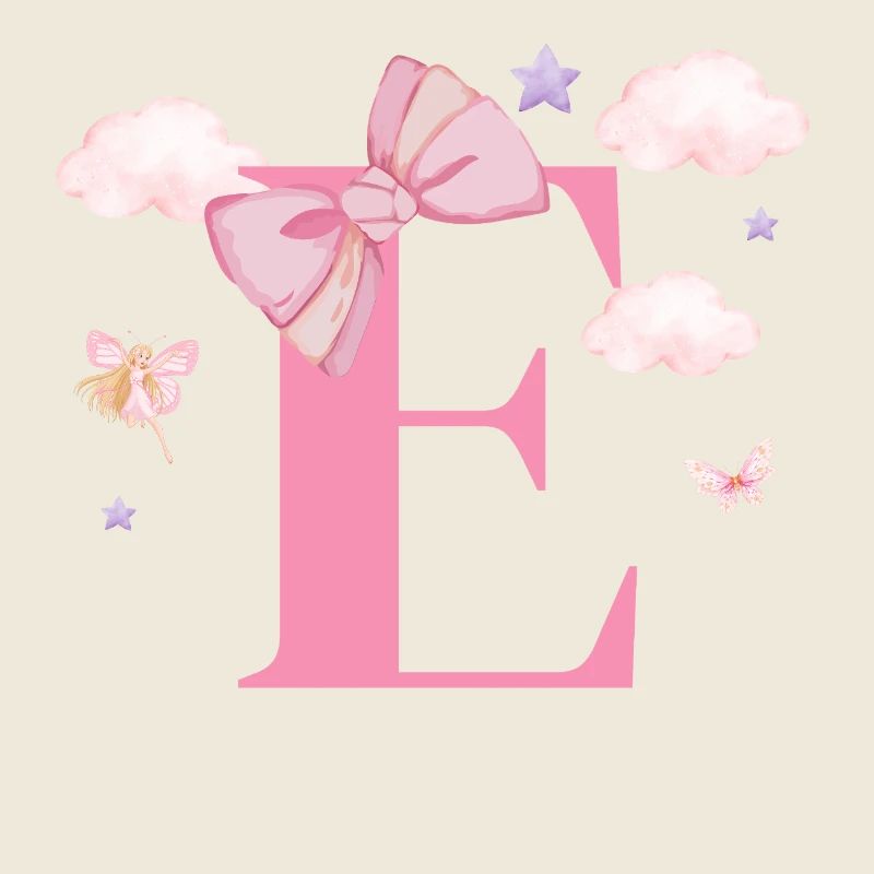 Buchstabe e rosa Wolken