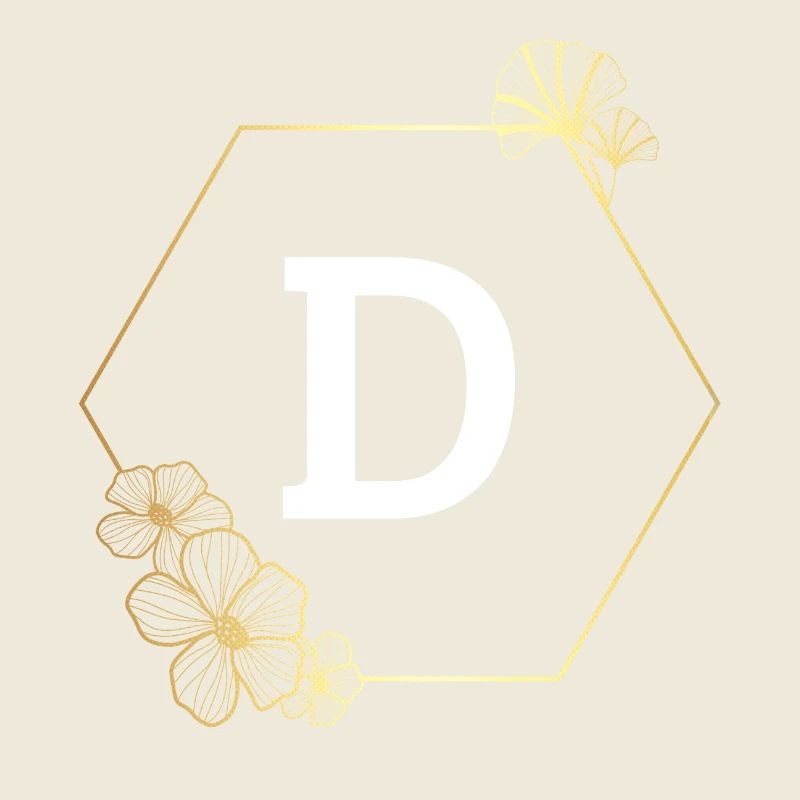 Gold Floral Frame Letter