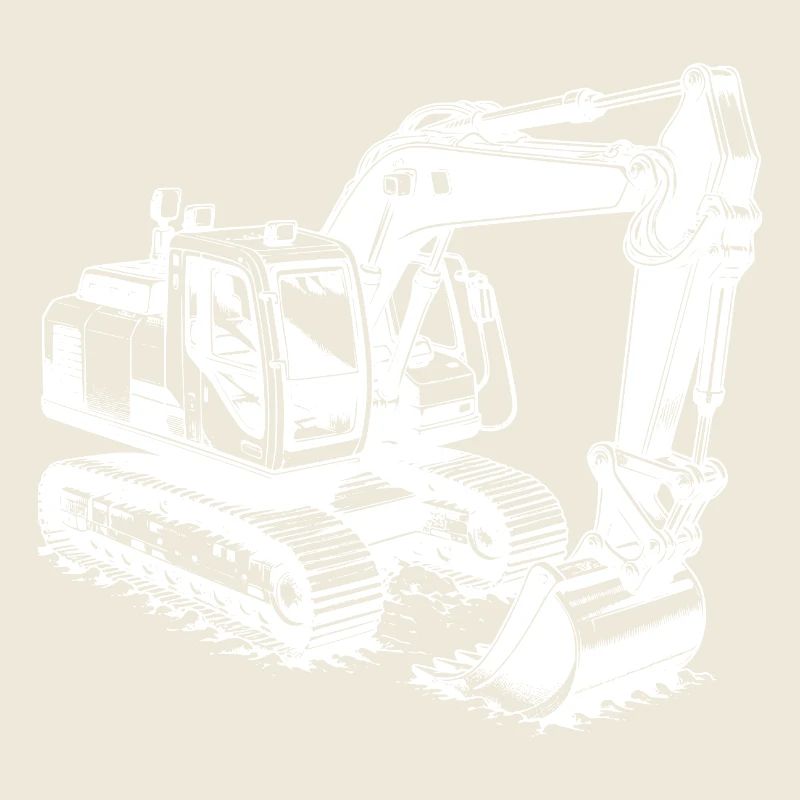 Technik trifft auf Kraft Muskelprotz Bagger