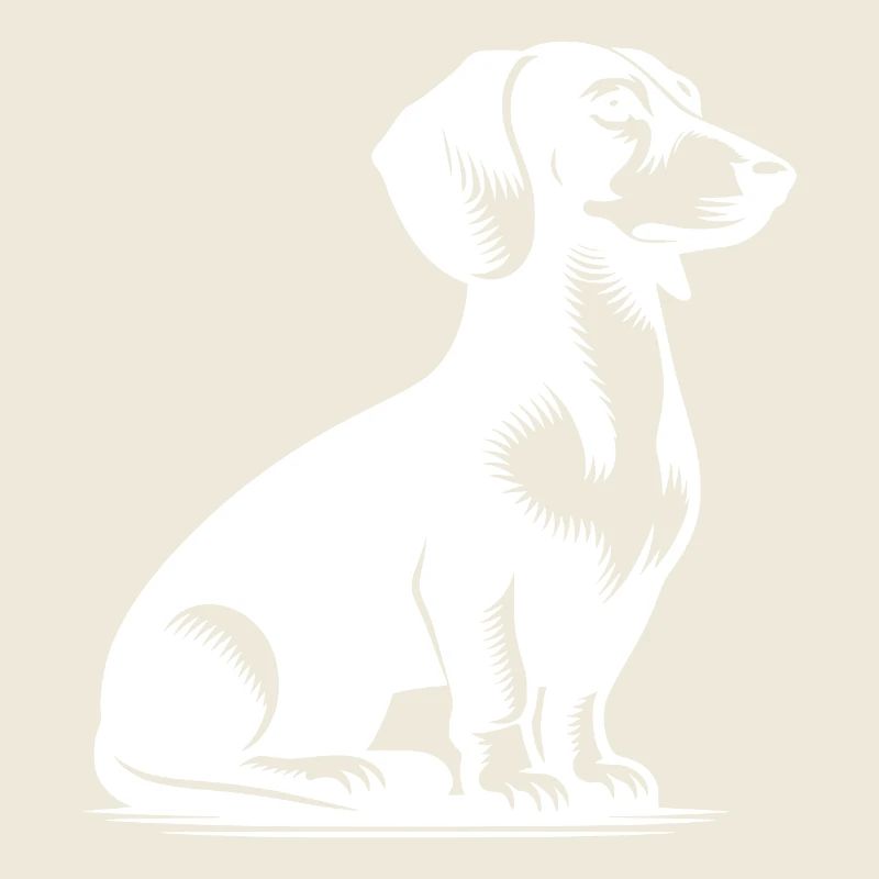 Klassischer Jagdhund vintage Dackelzeichnung