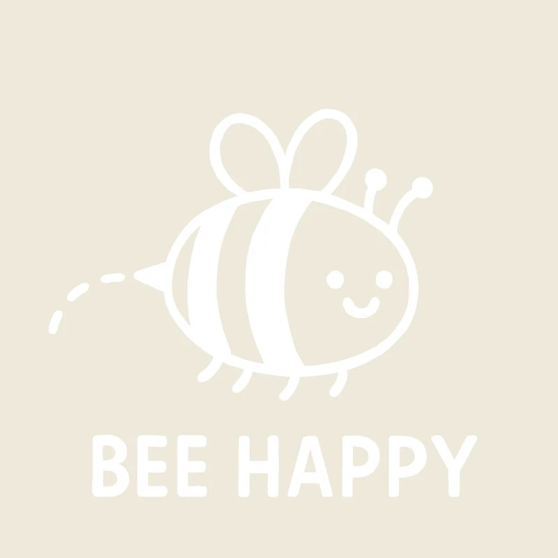 Bee Happy – Cute Smiling Bee - White