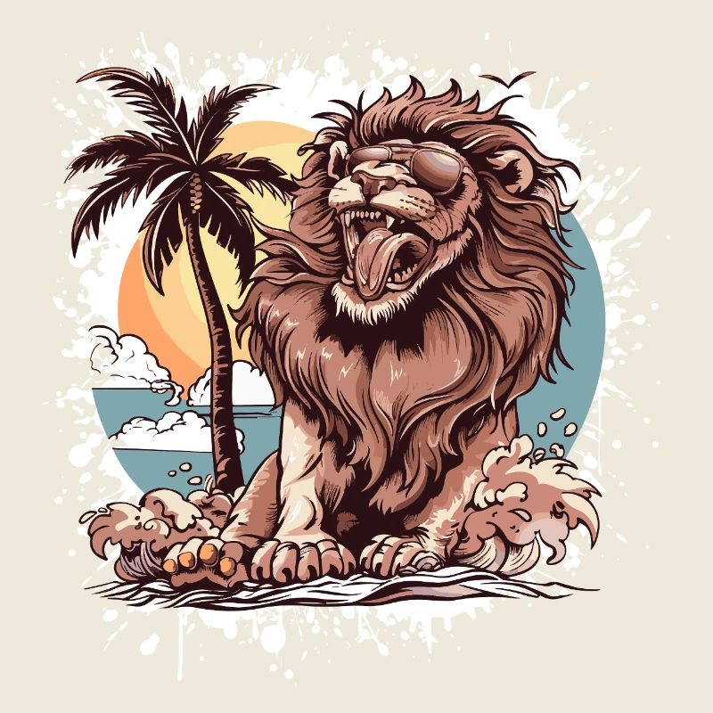 Lion Island Palm Tree