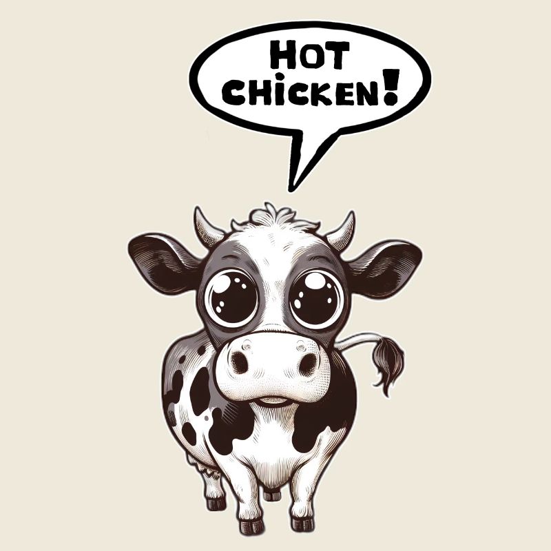 Vache bulle de dialogue Poulet chaud