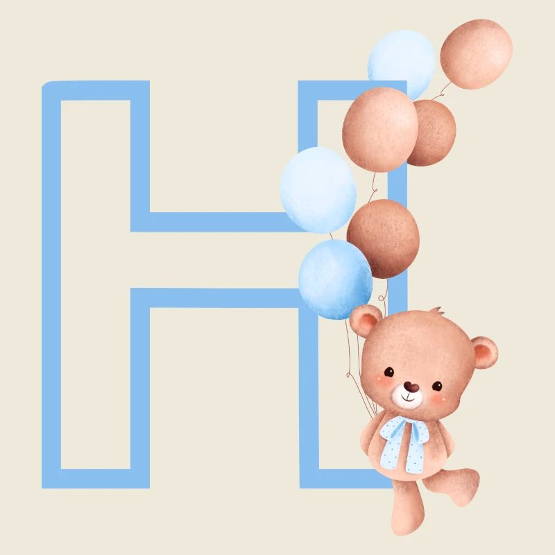 Buchstabe h blauer Bär