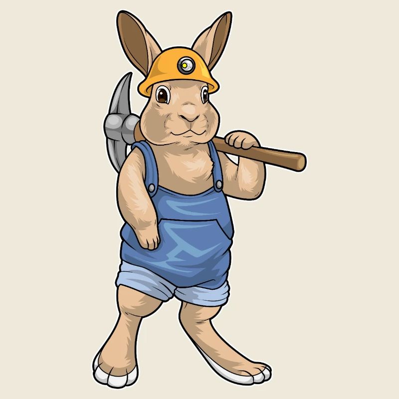 Mineur de lapin Pioche Exploitation minière