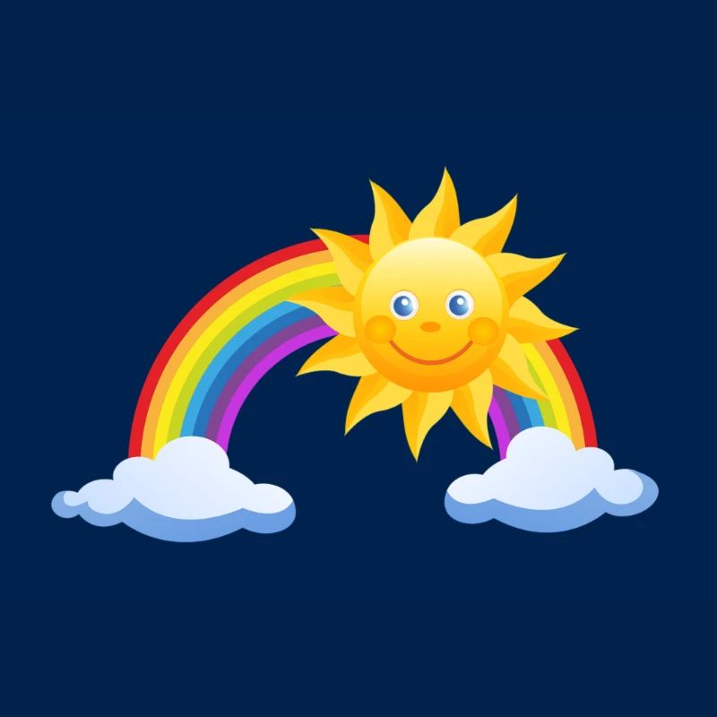 Sun, rainbow, clouds