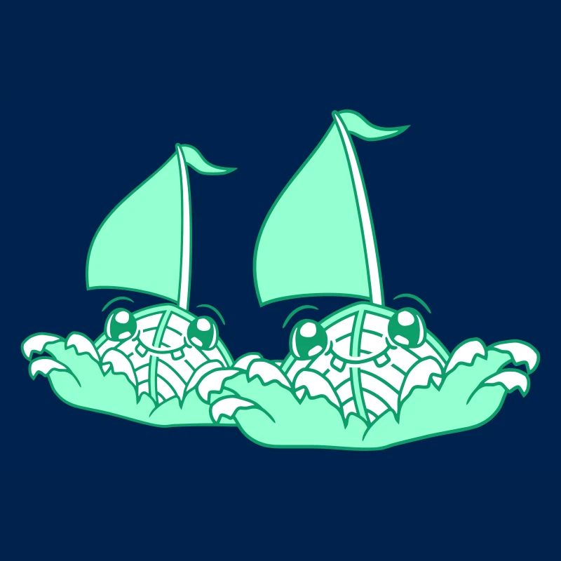 Two Sailing Ships Faces Cartoon Team Competition