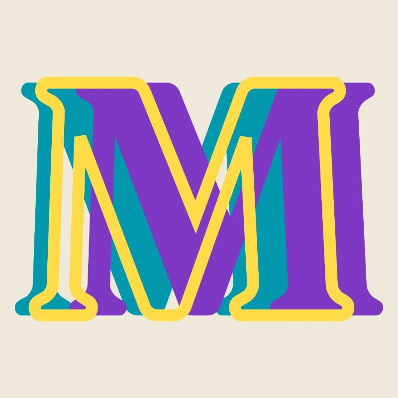 Lettre m multicolore