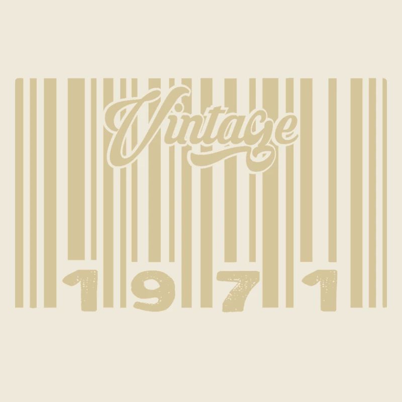 vintage 1971 Code barre 1971: Année 2025.