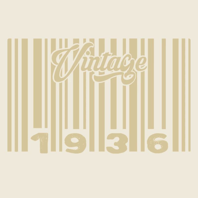 vintage 1936 Code barre 1936: Année 2025.