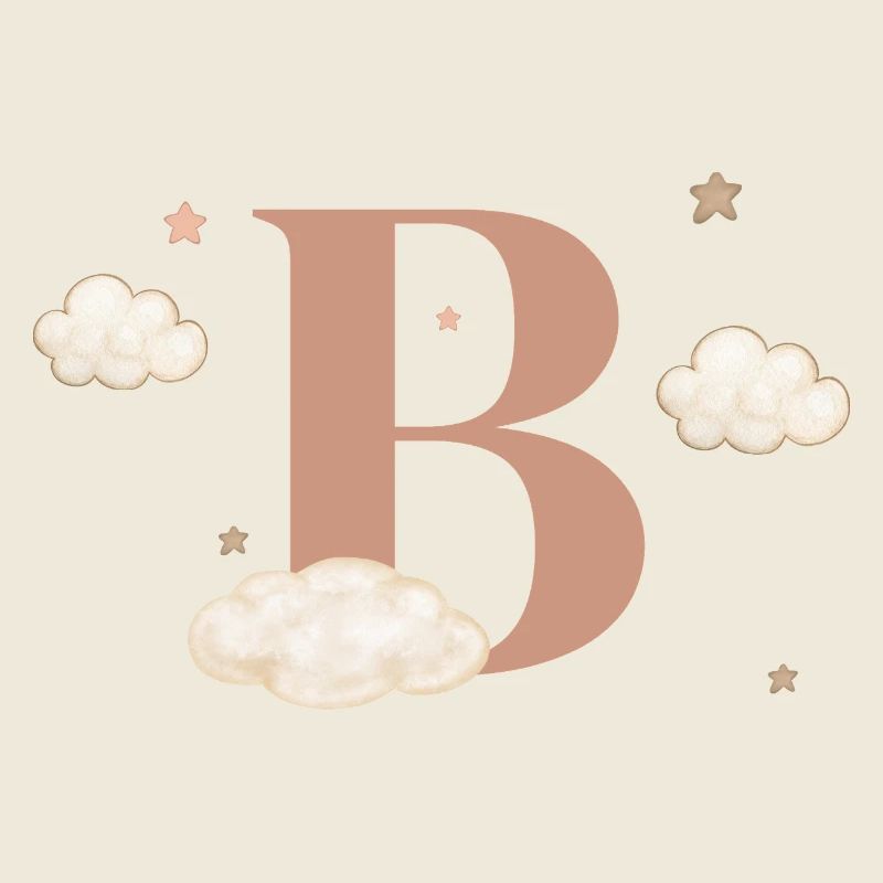 Buchstabe b bewölkt Sterne