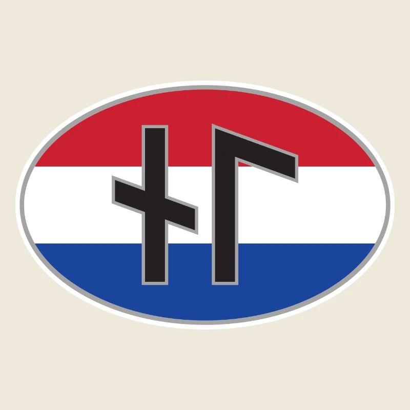 NL (Nederland) autocollant de code de pays runique