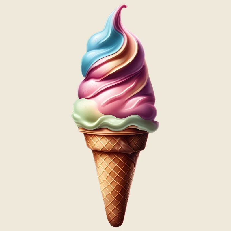 Délicieux cornet de glace coloré
